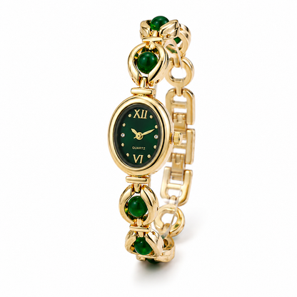 Reloj Joya de Cuarzo con Cadena Dorada
